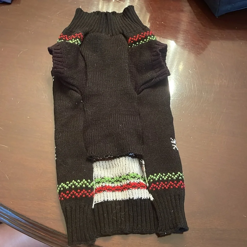 Dog Sweater for Christmas Cartoon Reindeer Pet Cat Winter Knitwear Clothes large